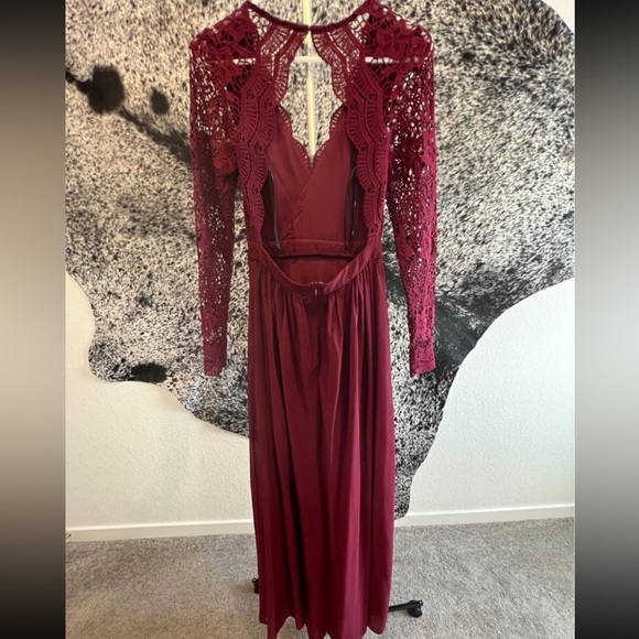 Lulus Formal Gown - Burgundy – Size XS - Picture 5 of 6